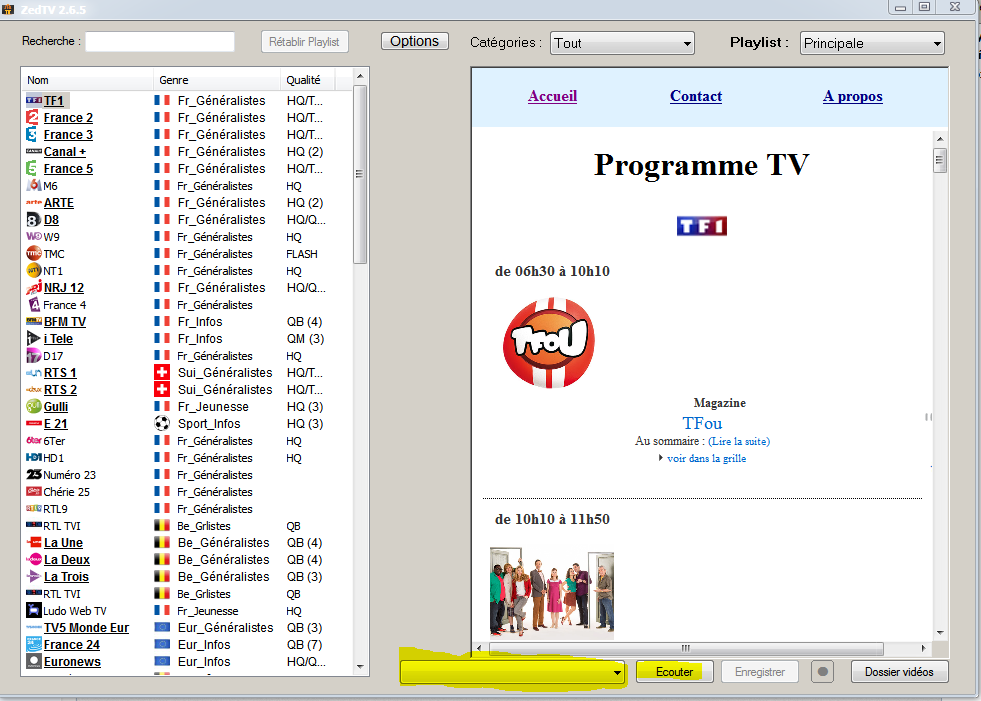 Ecran de la versión 2.6.5