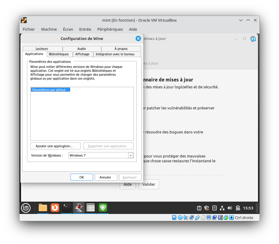 wine 8.0.2 tournant sous Mint 21.2